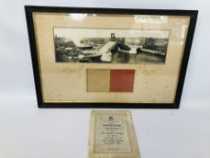 FRAMED VINTAGE PHOTOGRAPH "THE OPENING OF NEW HAVEN BRIDGE" GREAT YARMOUTH OCTOBER 21ST 1930 BY H.R.