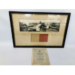 FRAMED VINTAGE PHOTOGRAPH "THE OPENING OF NEW HAVEN BRIDGE" GREAT YARMOUTH OCTOBER 21ST 1930 BY H.R.