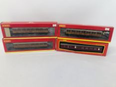 4 X HORNBY 00 GAUGE ROLLING STOCK TO INCLUDE R4516 LNER GRESLEY SUBURBAN 3RD CLASS COACH 3182,