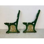 TWO VINTAGE CAST IRON "GREAT EASTERN RAILWAY" BENCH ENDS