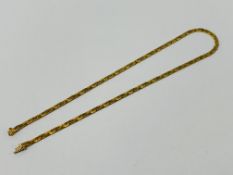 A WOVEN LINK NECKLACE MARKED 750