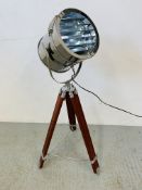 RETRO STYLE INDUSTRIAL LIGHT ON TRIPOD STAND - SOLD AS SEEN