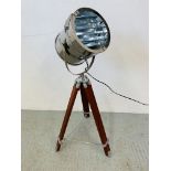 RETRO STYLE INDUSTRIAL LIGHT ON TRIPOD STAND - SOLD AS SEEN