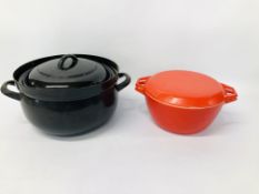 A COPCO D3 DENMARK COOKING POT 26CM AND 1 OTHER LARGE COOKING POT 30CM