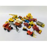 COLLECTION OF ASSORTED VINTAGE MATCHBOX DIE-CAST MODEL CONSTRUCTION & FARM MACHINERY VEHICLES ETC.