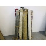 10 PART ROLLS OF GOOD QUALITY UPHOLSTERY MATERIAL (VARIOUS DESIGNS)