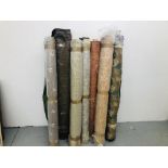 11 PART ROLLS OF GOOD QUALITY UPHOLSTERY MATERIAL (VARIOUS DESIGNS)