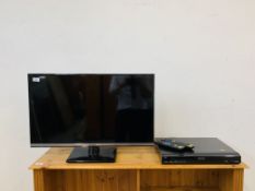 A PANASONIC 32 INCH TELEVISION AND PANASONIC DVD RECORDER BOTH WIT REMOTES - SOLD AS SEEN