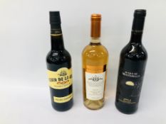 750ML "CASCO DE LA CRUZ" SHERRY, DYQUE DE MONTEBELLO JUMILLA RED WINE 750ML,