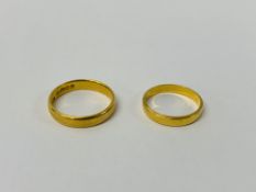 2 X 22CT GOLD WEDDING BANDS