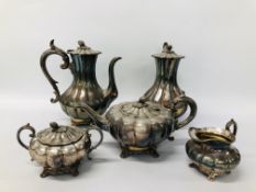 A QUALITY JAMES DIXON AND SONS 5 PIECE SILVER PLATED TEA SET