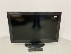 A PANASONIC 32" FLATSCREEN TELEVISION SET WITH REMOTE - SOLD AS SEEN