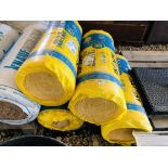 4 ROLLS 75MM ISOVER INSULATION EACH ROLL CONTAINING 2 X 455MM,