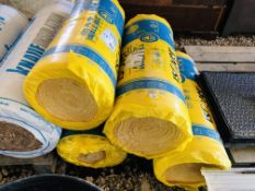 4 ROLLS 75MM ISOVER INSULATION EACH ROLL CONTAINING 2 X 455MM,