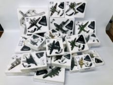A COLLECTION OF 25 "MILITARY GIANTS OF THE SKY" MODEL FIGHTER AIRCRAFT WITH STANDS (BOXED)