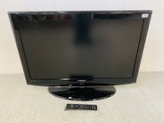 A SAMSUNG 37 INCH TELEVISION WITH REMOTE - SOLD AS SEEN