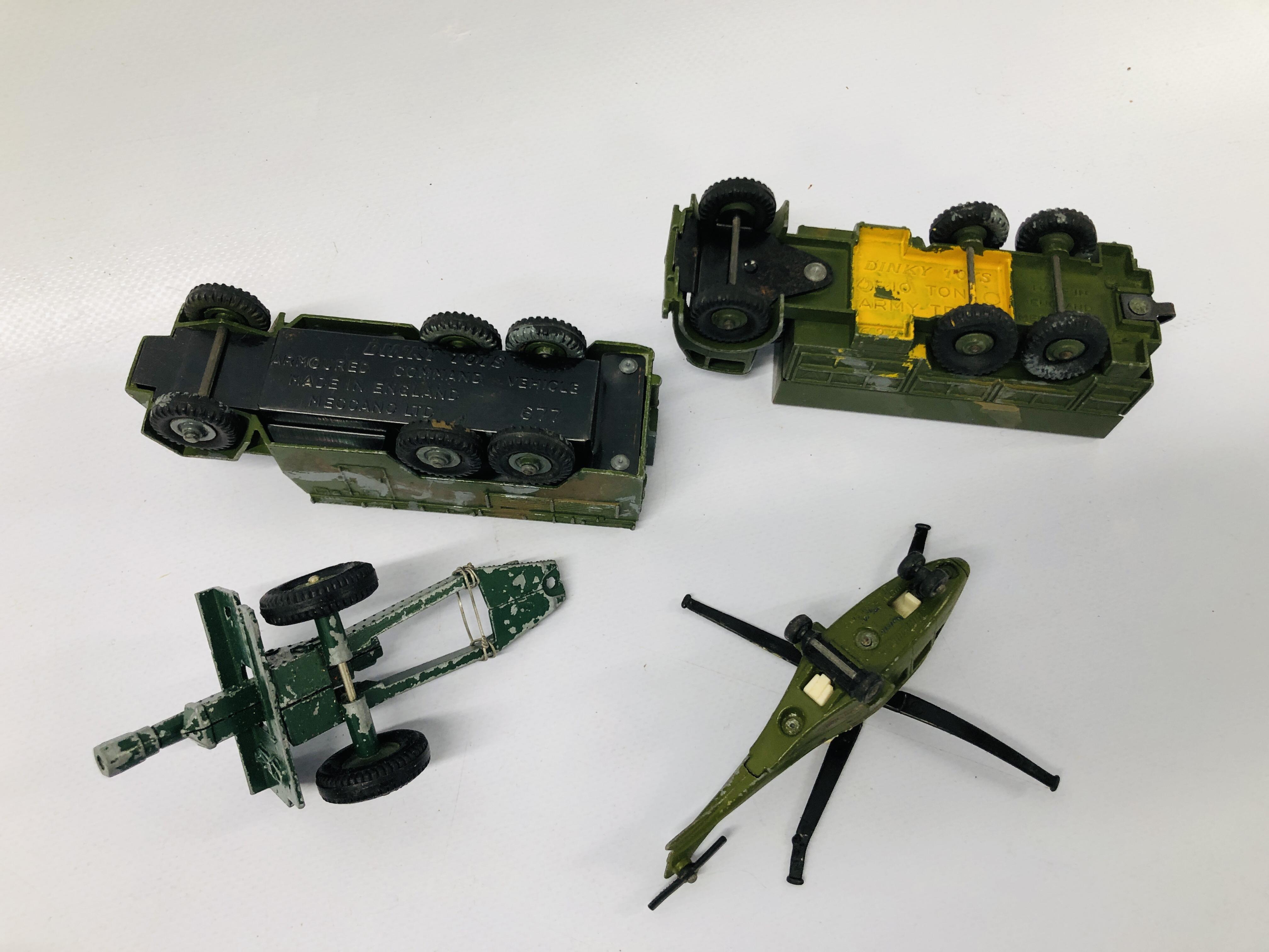 COLLECTION OF ASSORTED VINTAGE MILITARY DIE-CAST MODEL VEHICLES TO INCLUDE DINKY ARMY TRUCK, - Image 5 of 7