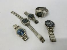 BOX OF DESIGNER BRANDED WRIST WATCHES TO INCLUDE ROTARY, CITIZEN ECO-DRIVE ETC.