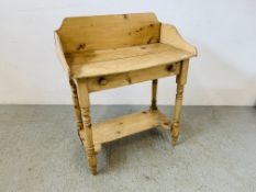 A WAXED COUNTRY PINE WASH STAND W 76CM, D 40CM,