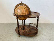 A REPRODUCTION GLOBE DESIGN DRINKS TROLLEY - MAKER ZOFFOLI MADE IN ITALY