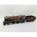 A VINTAGE LIVE STEAM "0" GAUGE LOCOMOTIVE AND TENDER LMS 13000 COLLECTORS ITEM ONLY - NO PRESSURE