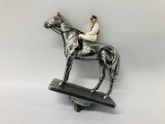 A HORSE AND JOCKEY CAR BONNET MASCOT HEIGHT 10.