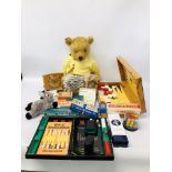 VINTAGE TEDDY BEAR, VARIOUS VINTAGE GAMES,