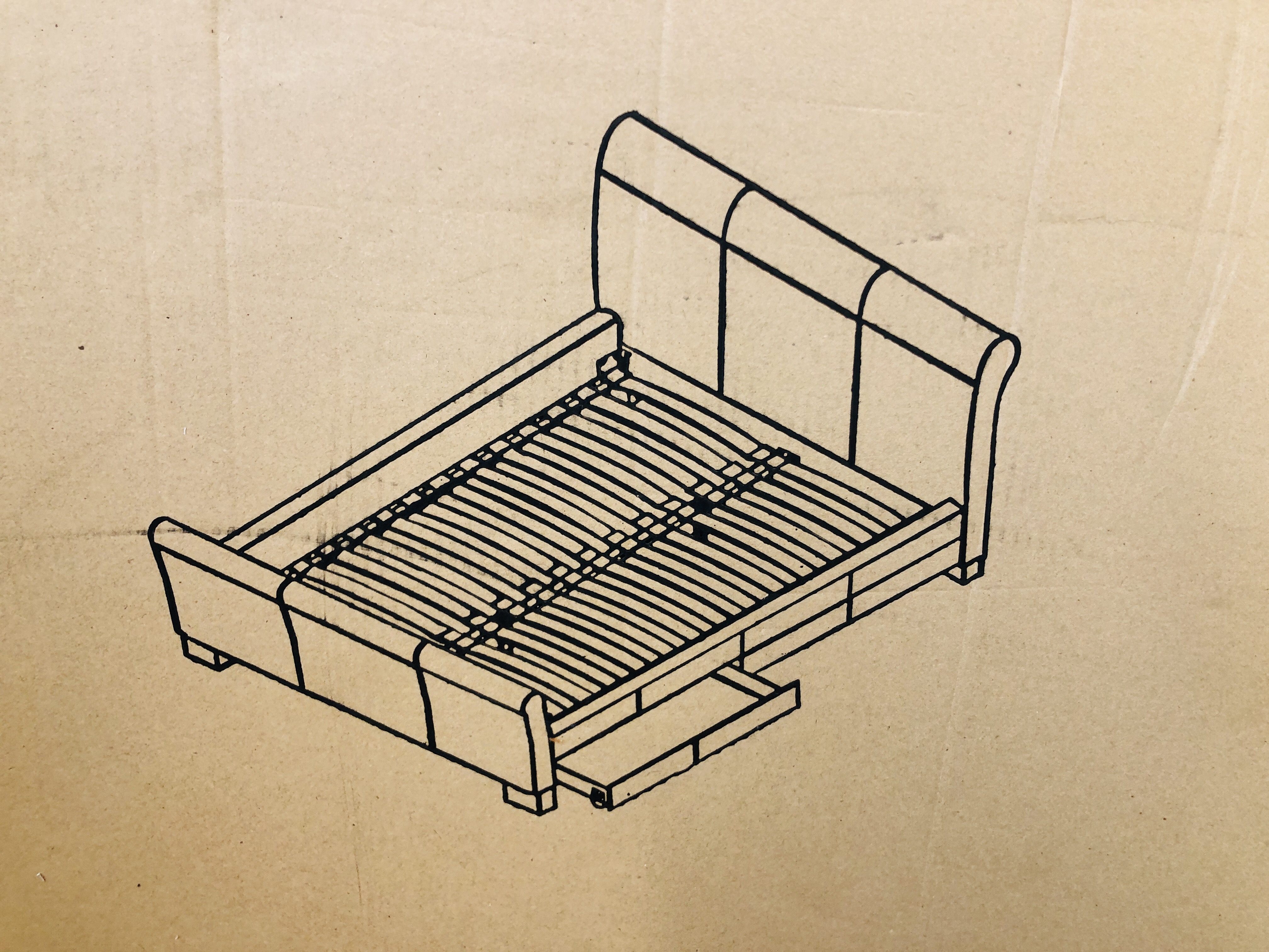 A FLATPACK BROWN FINISH 4 DRAWER KING SIZE BEDSTEAD - Image 2 of 6