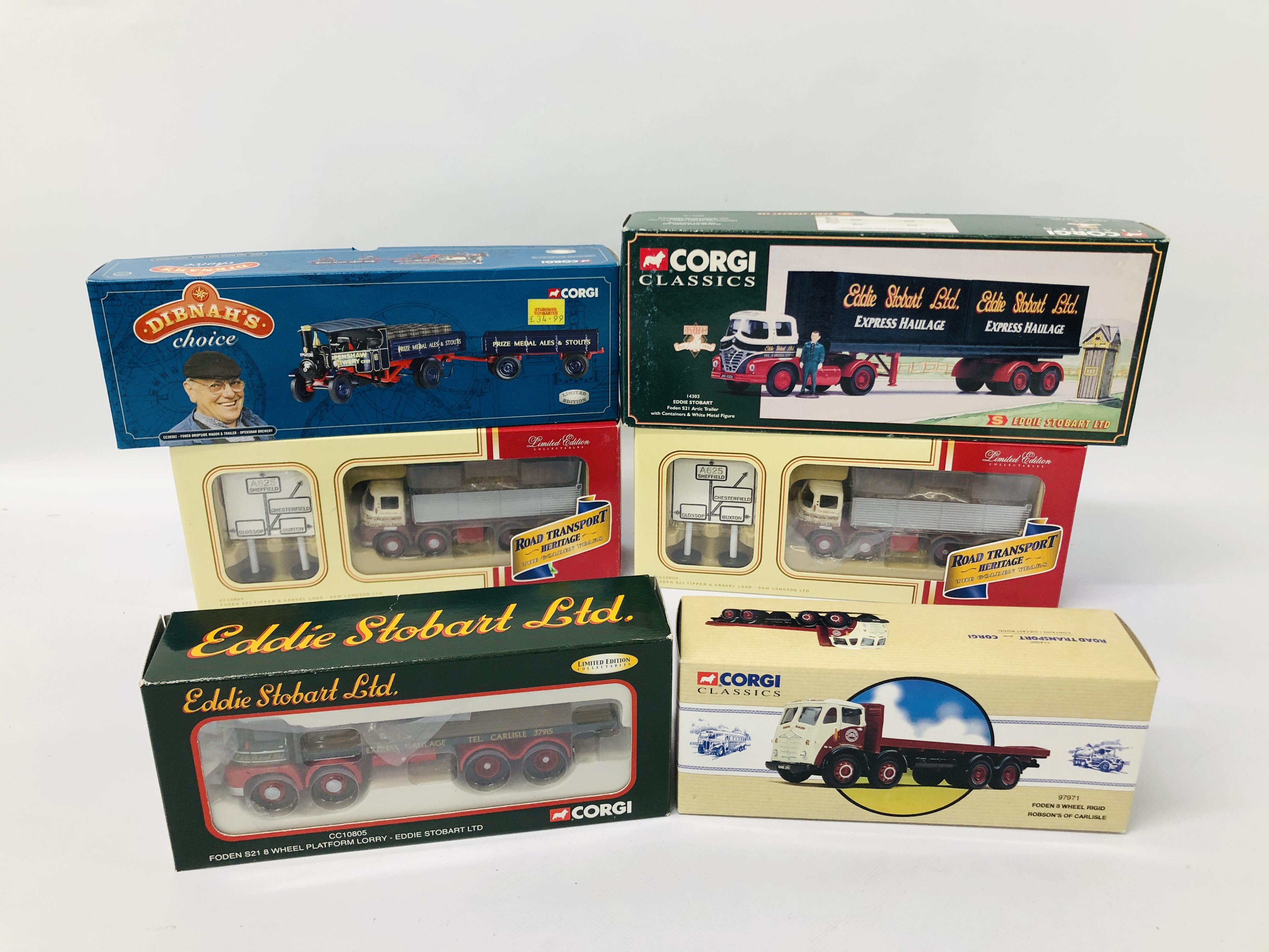 6 X BOXED CORGI DIE CAST COMMERCIALS TO INCLUDE 2 X FODEN S21 TIPPER, FODEN 8 WHEEL RIDGED, - Image 9 of 15