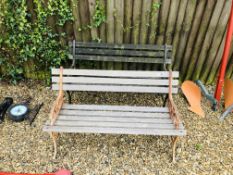 2 GARDEN BENCHES (CAST IRON ENDS,