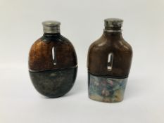 2 X VINTAGE HIPFLASKS