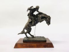 FRANKLIN MINT BRONZE THE BRONCO BUSTER