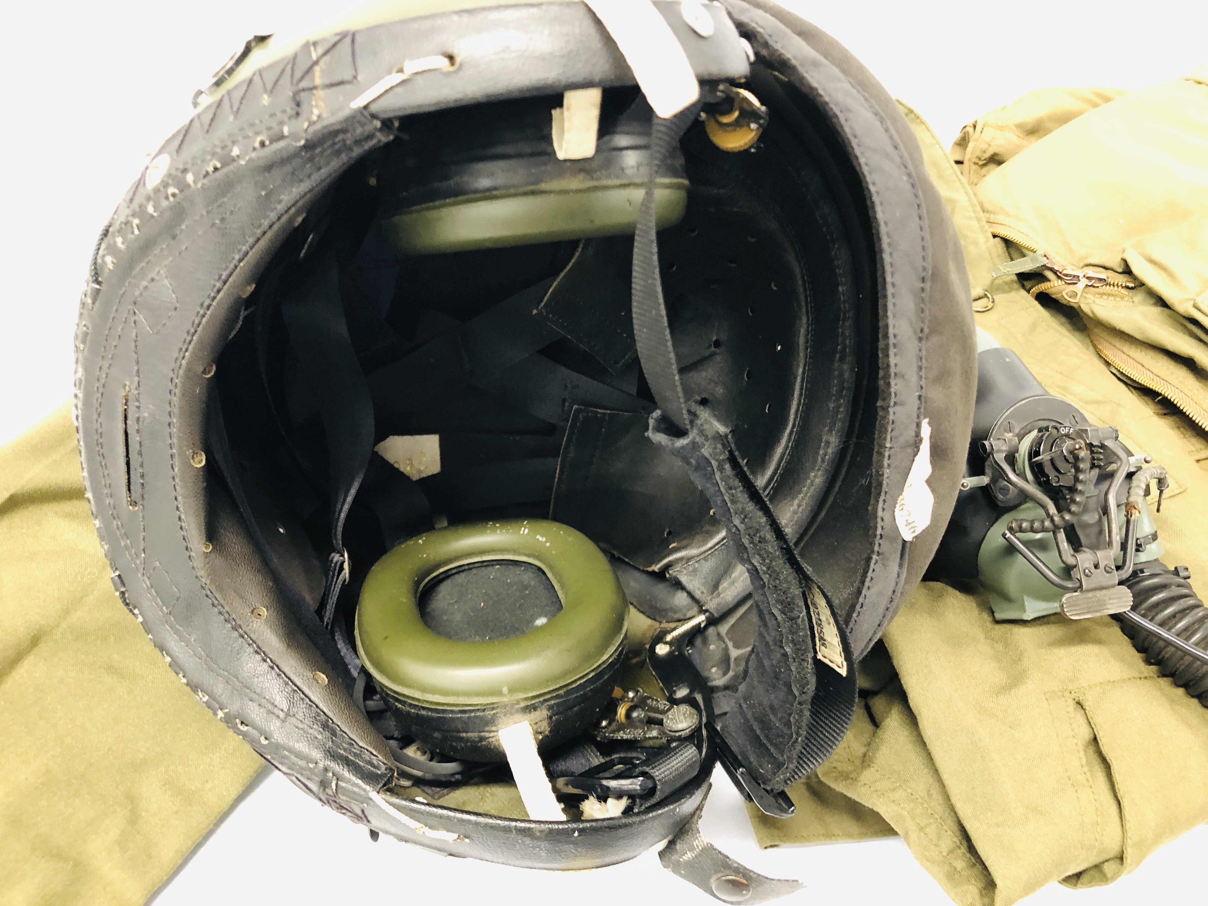 A FIGHTER PILOT'S HELMET ALONG WITH OXYGEN REGULATOR AND THREE SETS OF FLYING COVERALLS (FOR - Image 8 of 20