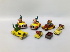 7 X VINTAGE CORGI NODDYS DIE-CAST MODEL VEHICLES