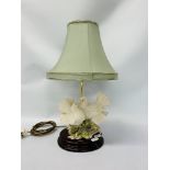 A FLORENCE TABLE LAMP IN THE FORM OF DOVES - SOLD AS SEEN