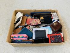 BOX CONTAINING ASSORTED WALLETS AND PURSES