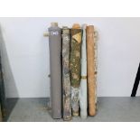 10 PART ROLLS OF GOOD QUALITY UPHOLSTERY MATERIAL (VARIOUS DESIGNS)