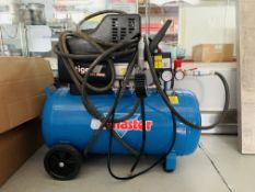 AIR MASTER TIGER 11/550 TURBO 20L AIR COMPRESSOR WITH HOSE - SOLD AS SEEN