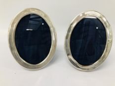 PAIR OF OVAL SILVER PHOTO FRAMES SCOTTISH ASSAY
