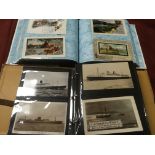 TWO ALBUMS MIXED POSTCARDS, SHIPS, GLAMOUR BY ASTI, FAIRIES,