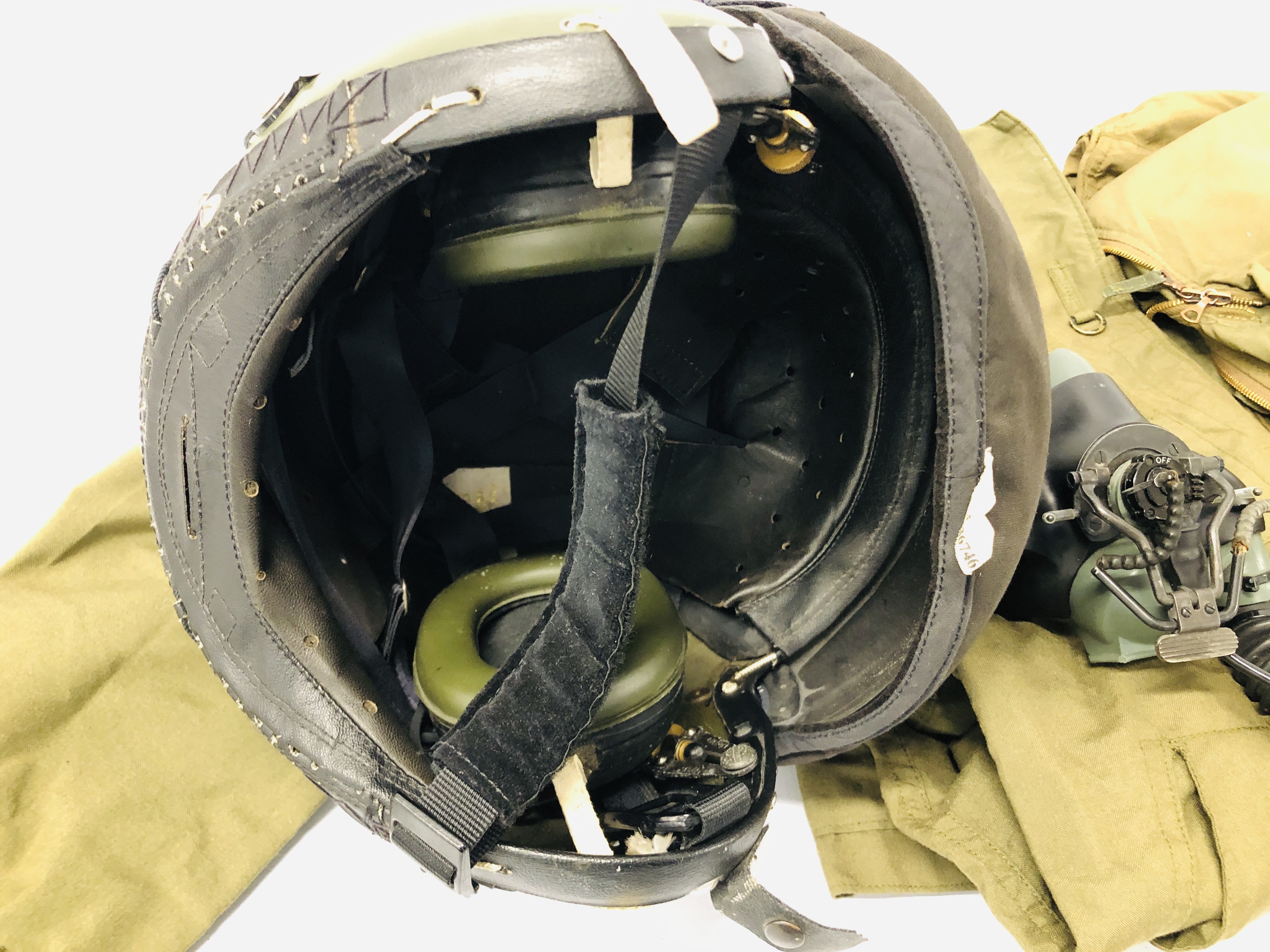 A FIGHTER PILOT'S HELMET ALONG WITH OXYGEN REGULATOR AND THREE SETS OF FLYING COVERALLS (FOR - Image 7 of 20