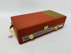 A VINTAGE EAR RADIO-PAKAGRAM TRANSPORTABLE RECORD PLAYER,