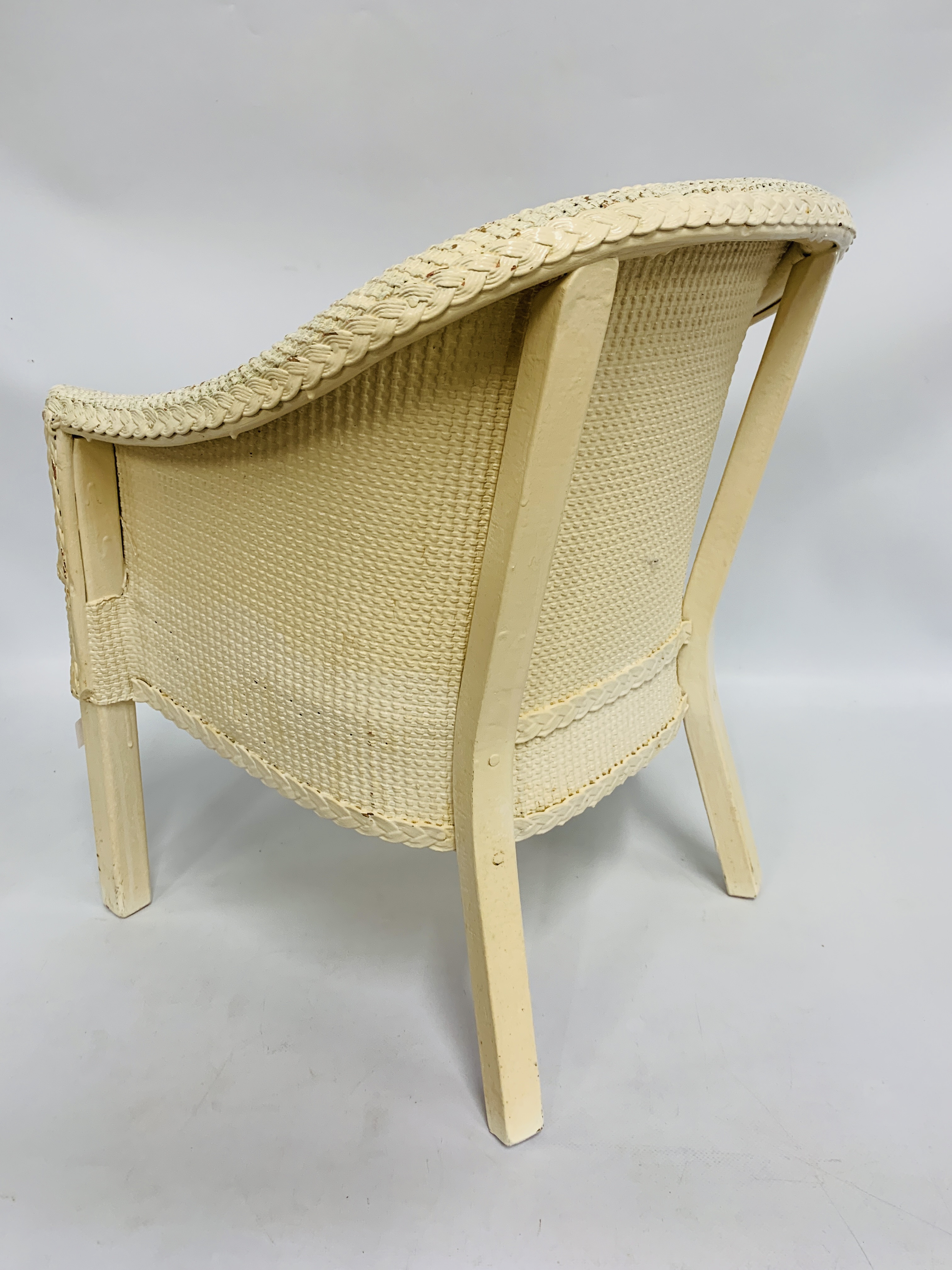 A CHILDS SIZE 1950S STYLE WOVEN CHAIR, - Image 3 of 4