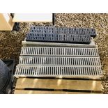 2 PLASTIC DRAINAGE GULLYS 1M LONG,