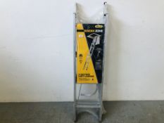 AN AS NEW WORKZONE 3 SECTION ALUMINIUM LOFT LADDER SEALED IN PACKAGING