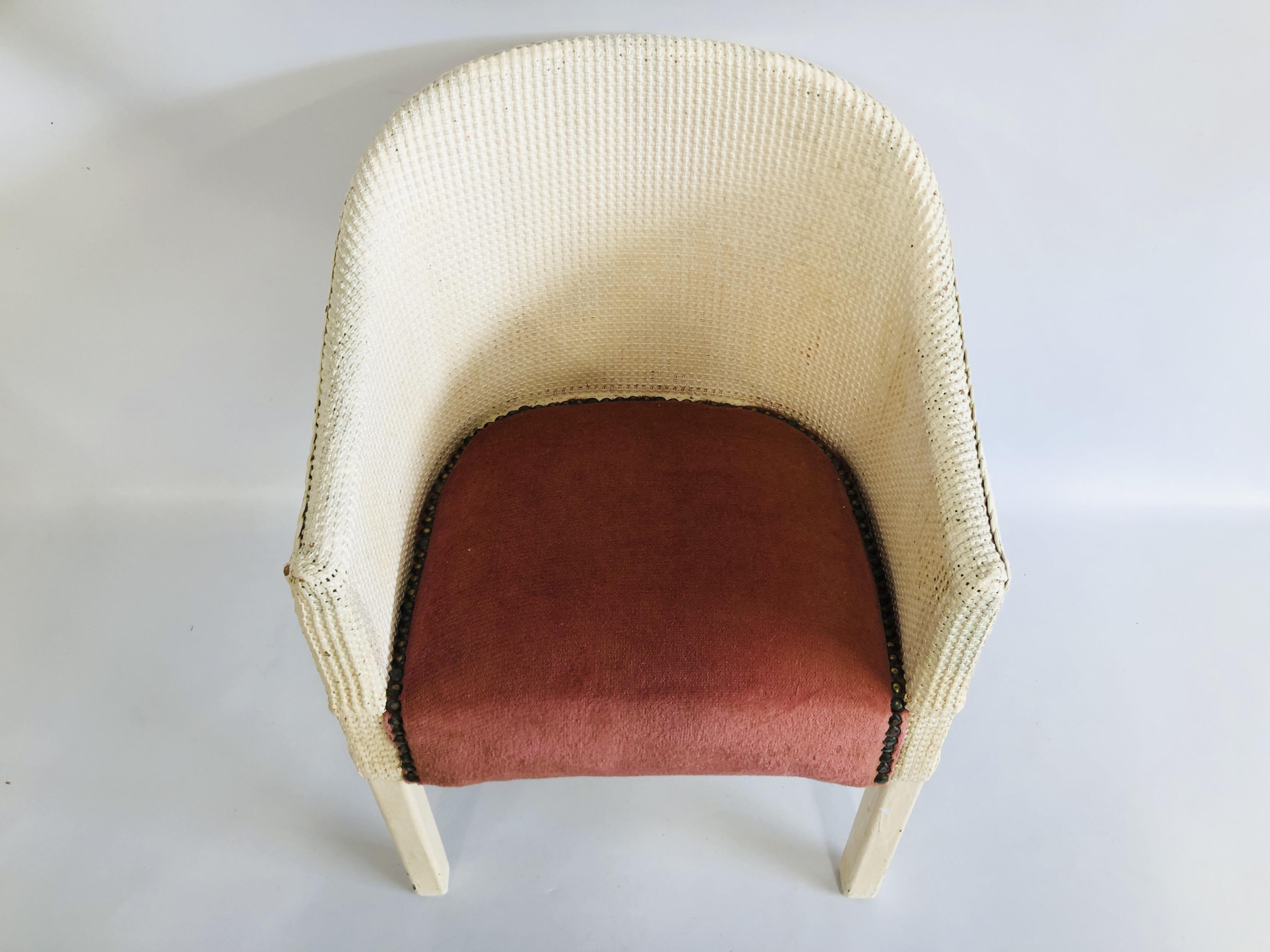 A CHILDS SIZE 1950S STYLE WOVEN CHAIR, - Image 4 of 4