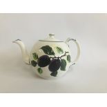 WEMYSS WARE TEAPOT WITH "LARGE PLUM" DECORATION