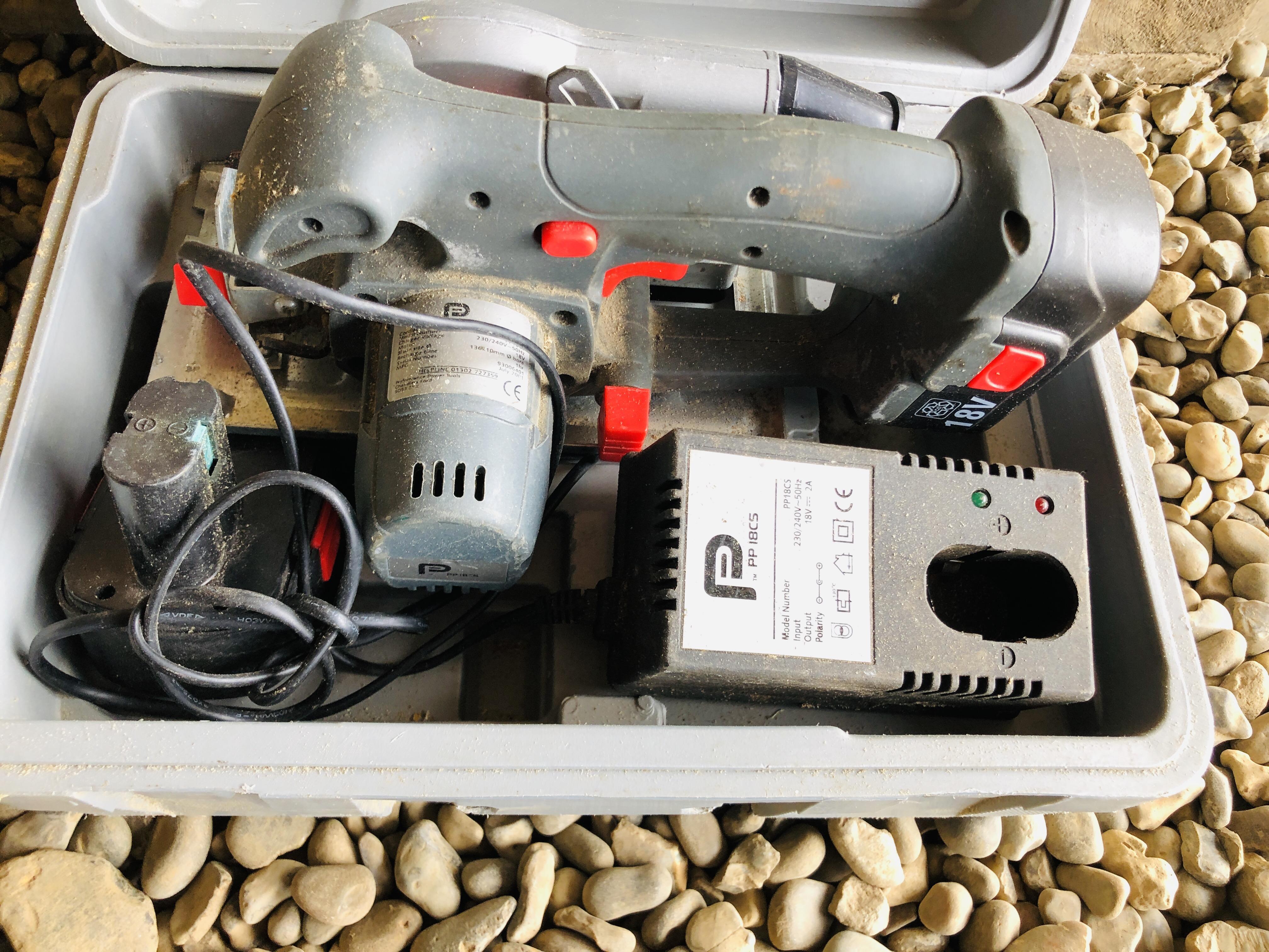 A WORKZONE 900 WATT BELT SANDER, A RYOBI 600 WATT ELECTRIC PLANER, A BOSCH 110 VOLT POWER DRILL, - Image 2 of 5