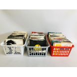 3 BOXES MIXED 45 RPM RECORDS TO INCLUDE JAPAN, FRANKIE GOES TO HOLLYWOOD, QUEEN,