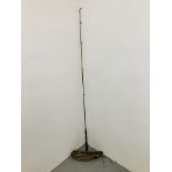 A HARDY SPLIT CANE BOAT ROD #45642 MANUFACTURED 1910 - HARDY'S CAT. NO.5 "OVERHEAD 6FT.